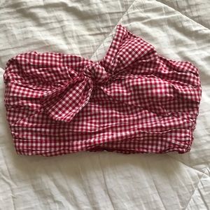 Red Gingham Tube Top